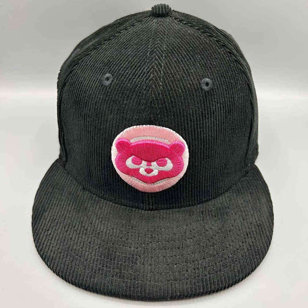 Chicago‎ Cubs Hat Men 7 1/8 Black Corduroy 59Fifty New Era MLB Fitted Cap New